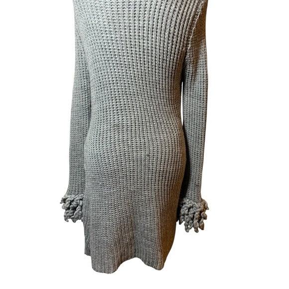 Sioni Gray Chunky Knit Loop Trim Cardigan Sweater L (Fits Small/6–8) - Picture 9 of 16